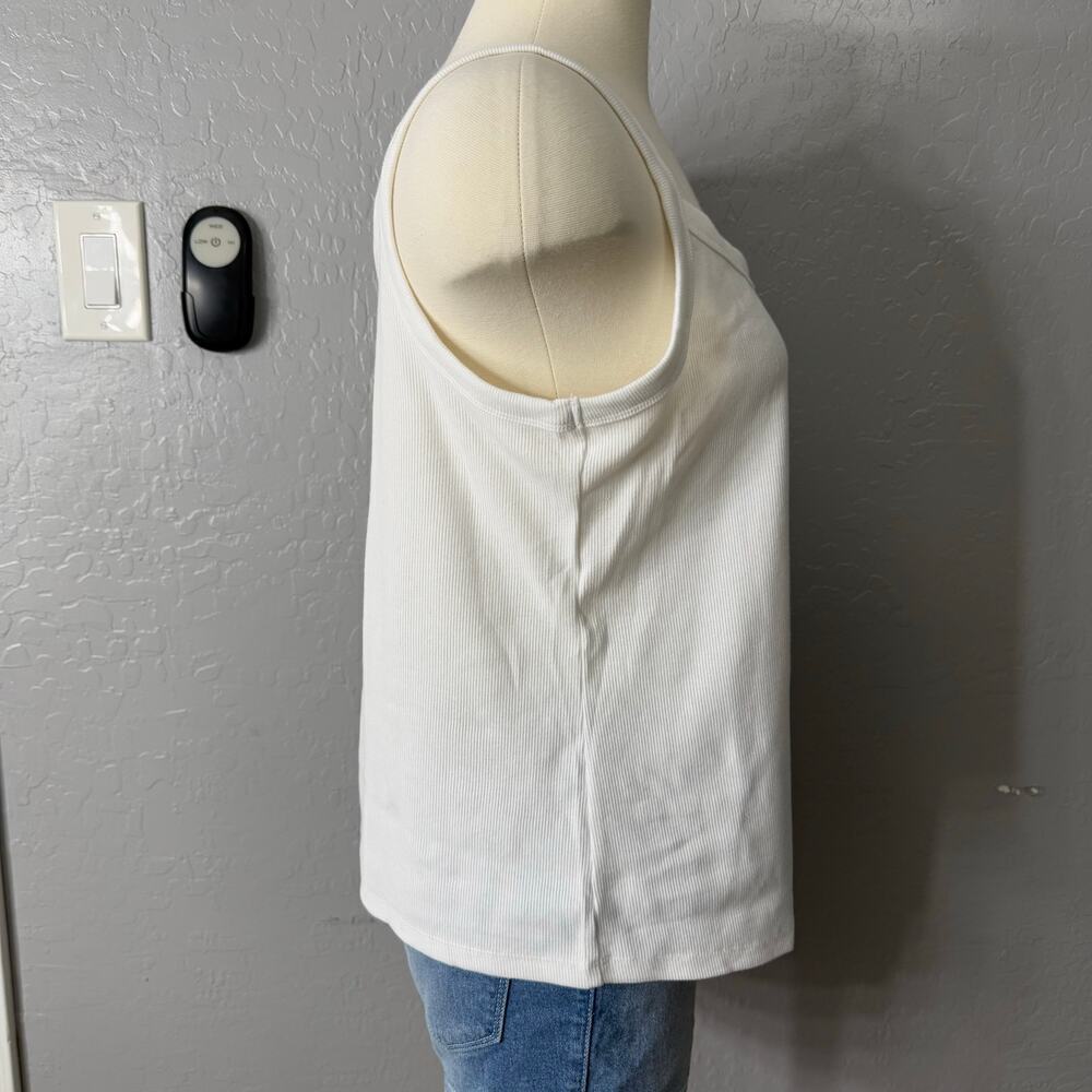 Old Navy Womens Casual Fitted Tank Top, White, XL - Picture 3 of 6